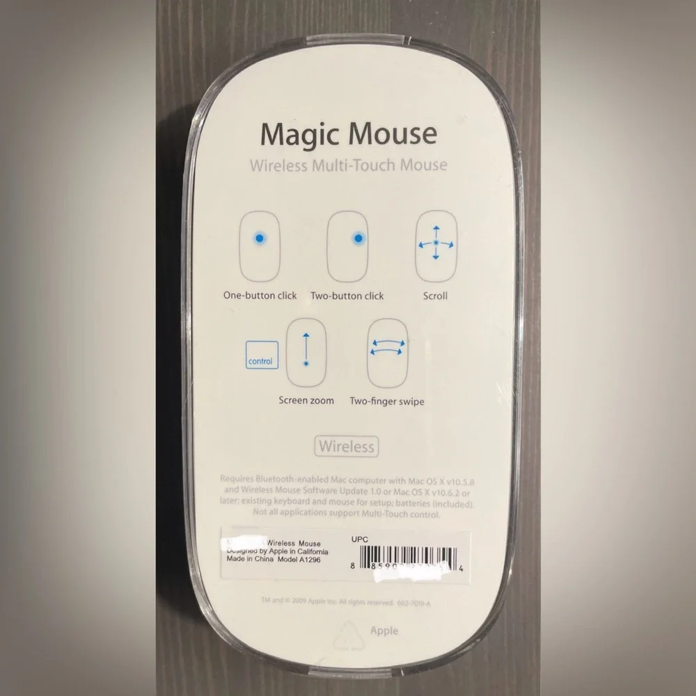 New Apple Magic Mouse Multi-touch MB829LL/A Wht (AA batteries not included)